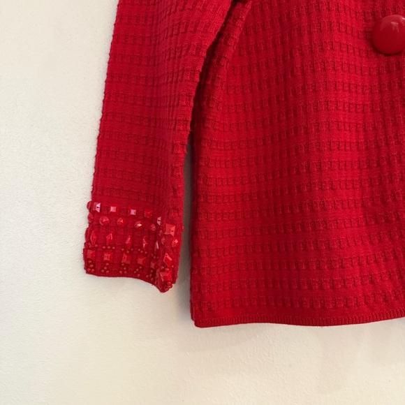 Ruby Rd. Bold Red Knit Cardigan - Picture 5 of 8